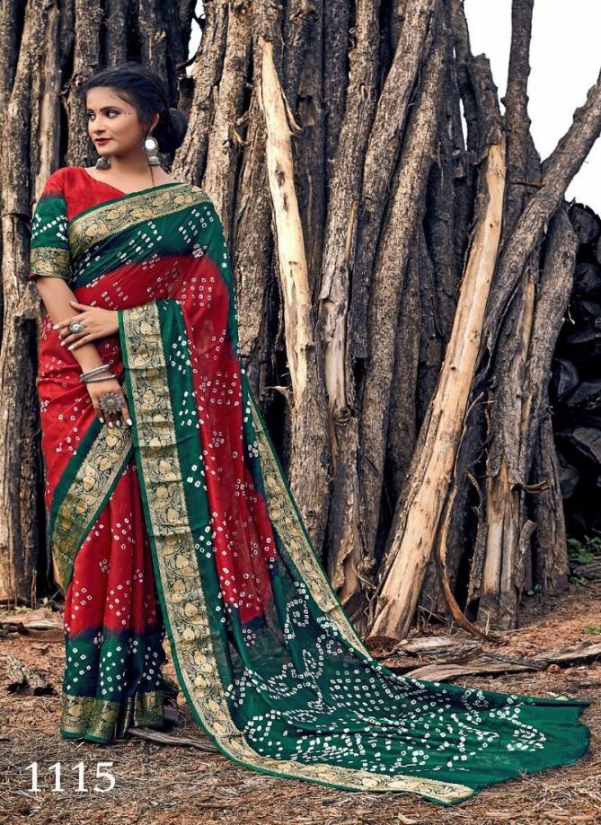 Silver Bandhej Latest Fancy Designer Festive Wear Saree Collection 